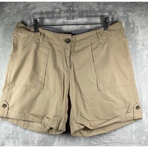Coupe Collection Shorts Women's Sz 10 Tan Cotton Cuffed EUC  Belt Loops Mid